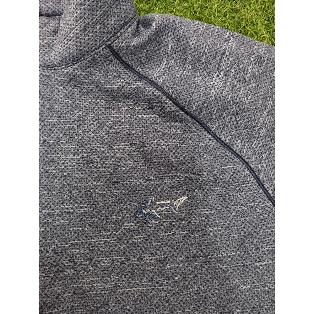 Greg Norman Sweater Men Medium Heather Gray Micro Fleece Lined Mock Neck 1/4 Zip - Picture 3 of 7